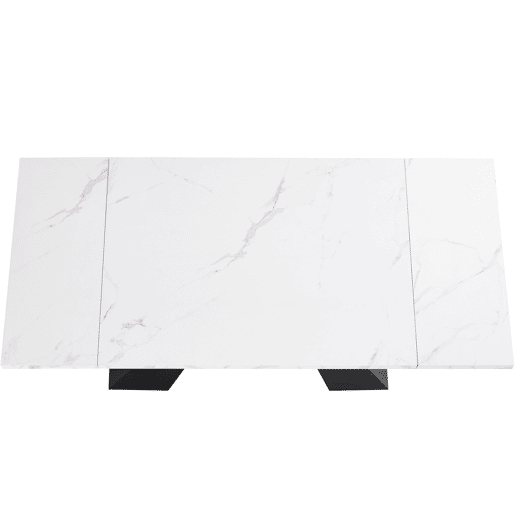 Mesa de jantar extensível retangular 99-159máx cm de mdf,branco+preto Mesa de jantar extensível retangular 99-159máx cm de mdf,branco+preto