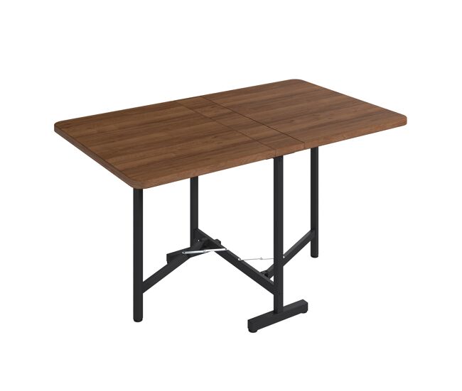 Mesa de comedor plegable rectangular 120 cm de mdf,nogal