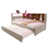 Cama gavetão de tecido 90x200 cm com luz led,cinza claro