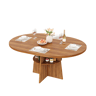 Mesa de jantar extensível redonda 100-150máx cm de mdf,madeira escura