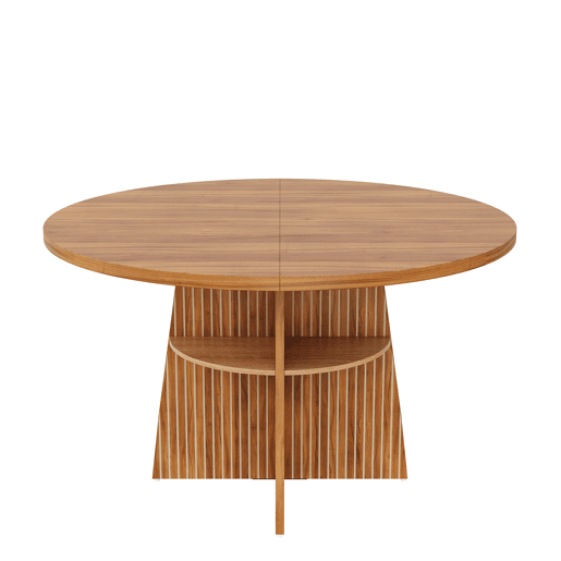 Mesa de jantar extensível redonda 100-150máx cm de mdf,madeira escura Mesa de jantar extensível redonda 100-150máx cm de mdf,madeira escura