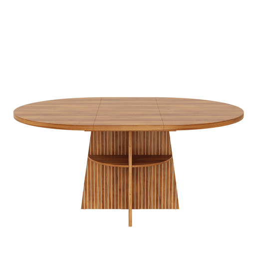Mesa de jantar extensível redonda 100-150máx cm de mdf,madeira escura Mesa de jantar extensível redonda 100-150máx cm de mdf,madeira escura