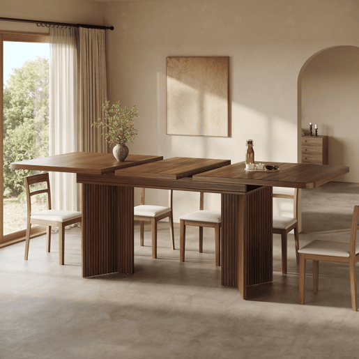 Mesa de jantar extensível retangular 120-160máx cm de mdf,madeira escura Mesa de jantar extensível retangular 120-160máx cm de mdf,madeira escura