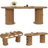 Mesa de jantar extensível oval 150-190máx cm de mdf,madeira escura