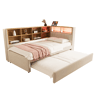 Cama gavetão de tecido 90x200 cm com luz led,bege