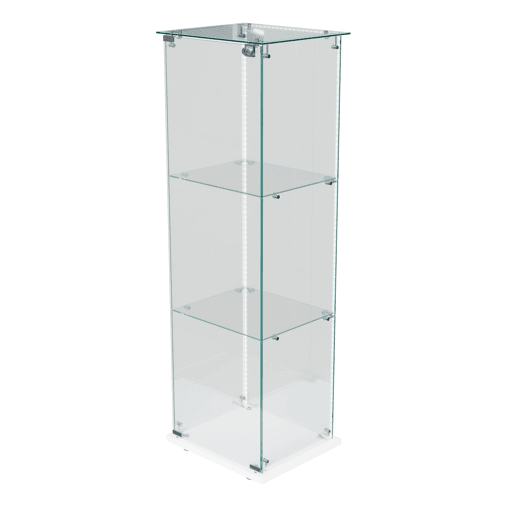 Vitrine com iluminação LED, vitrina moderna de 3 níveis em vidro para colecionáveis, livros, vinhos, ideal para escritório, sala de estar e cozinha - 123,3 x 35 x 39,8 cm Vitrine com iluminação LED, vitrina moderna de 3 níveis em vidro para colecionáveis, livros, vinhos, ideal para escritório, sala de estar e cozinha - 123,3 x 35 x 39,8 cm