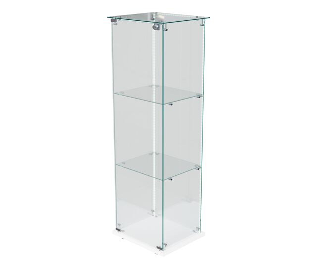 Vitrina con iluminación led, vitrina moderna de 3 niveles en vidrio para colecionáveis, libros, vinos, ideal para escribir, sala de estar y cocina -
