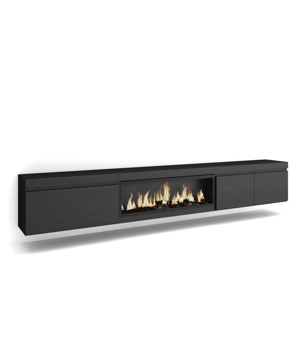 Mueble TV Macharaviaya-01 con chimenea eléctrica suspendido 288