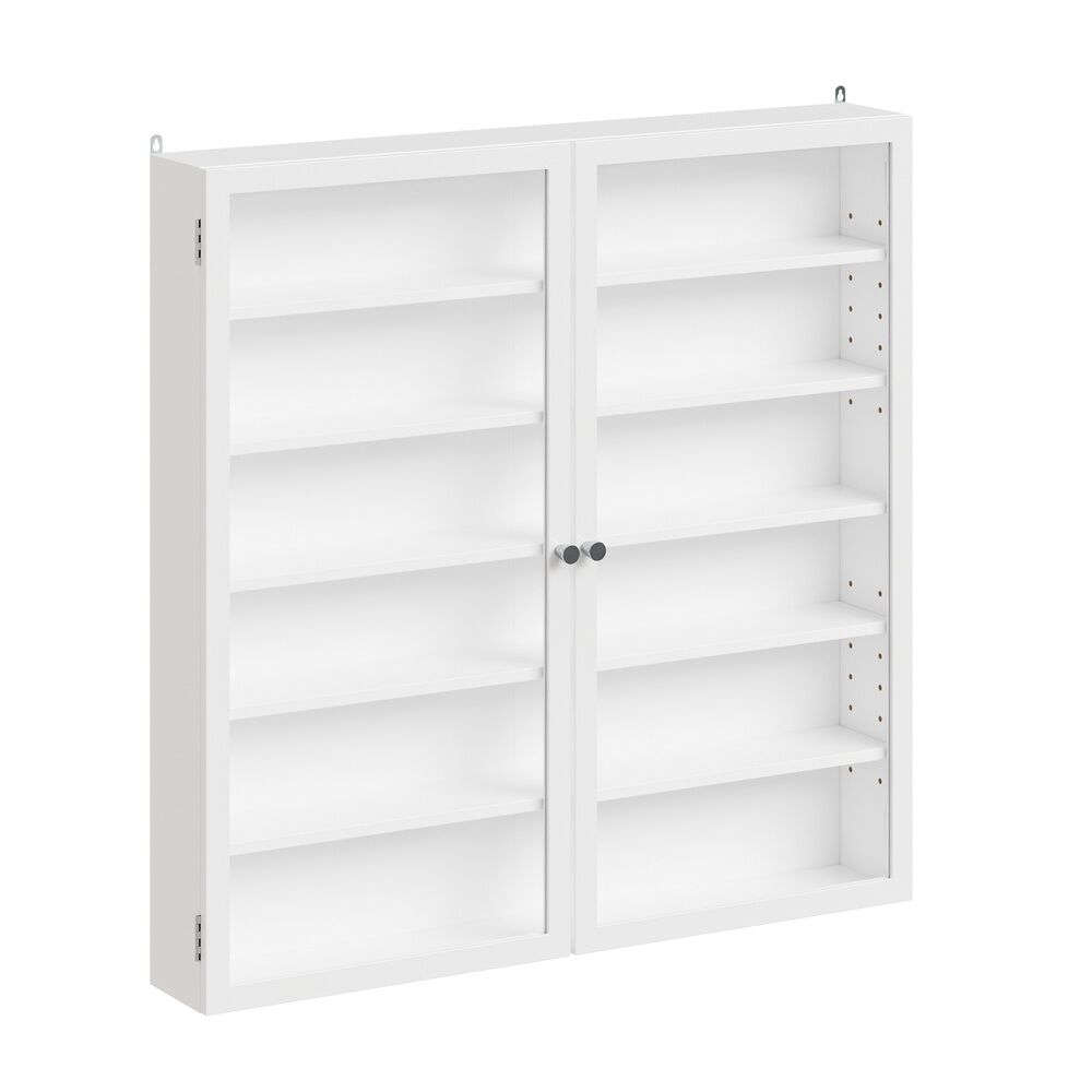 Sobuy armario suspendido con puertas fsb113-h-w | blanco | 80x12x80 cm | tablero de partículas lacado