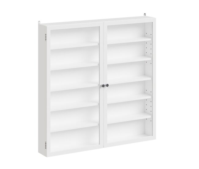 Sobuy armario suspendido con puertas fsb113-h-w | blanco | 80x12x80 cm | tablero de partículas lacado
