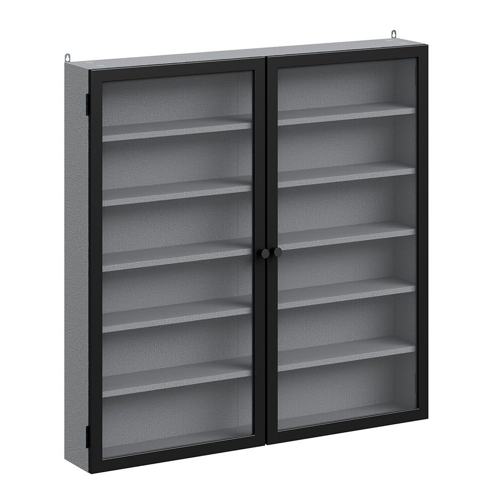 Sobuy armario colgante con puertas y fsb113-h-dg | gris | 80.0x12.2x80.0 cm | tablero de partículas recubierto con tejido textil gris y marco metálico negro