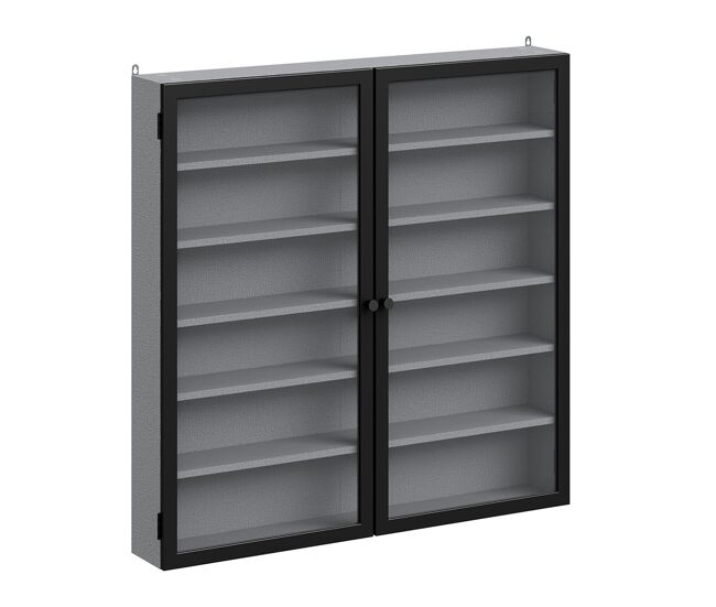 Sobuy armario colgante con puertas y fsb113-h-dg | gris | 80.0x12.2x80.0 cm | tablero de partículas recubierto con tejido textil gris y marco metálico negro