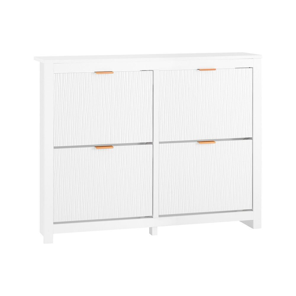 Sobuy escaparate para zapatos 4 puertas fsr186-ii-w | blanco | 104x23x82 cm | aglomerado lacado