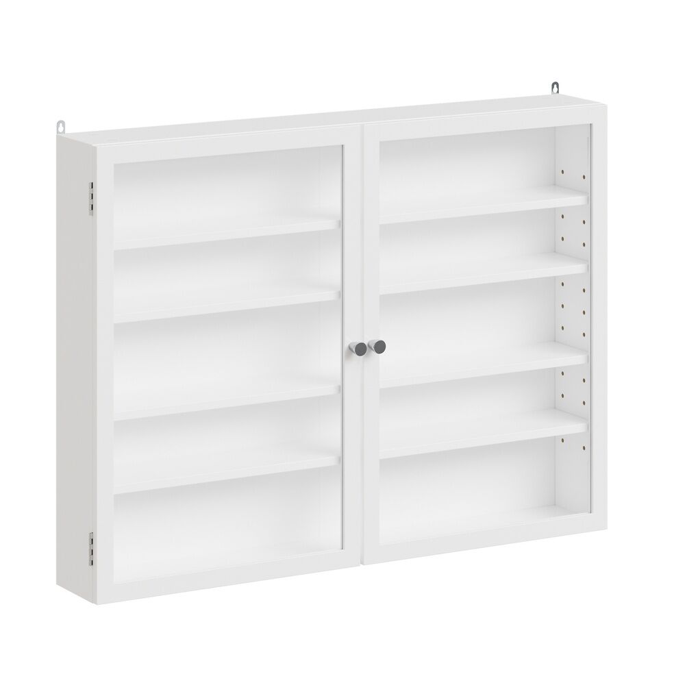 Sobuy armario de pared con puertas fsb113-w | blanco | 80.0x12.2x60.0 cm | aglomerado lacado