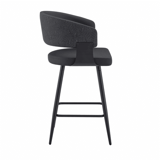Cadeira de jantar de 52 cm - estofada, com encosto e braços, estilo minimalista e moderno Mid-Century - preta Cadeira de jantar de 52 cm - estofada, com encosto e braços, estilo minimalista e moderno Mid-Century - preta