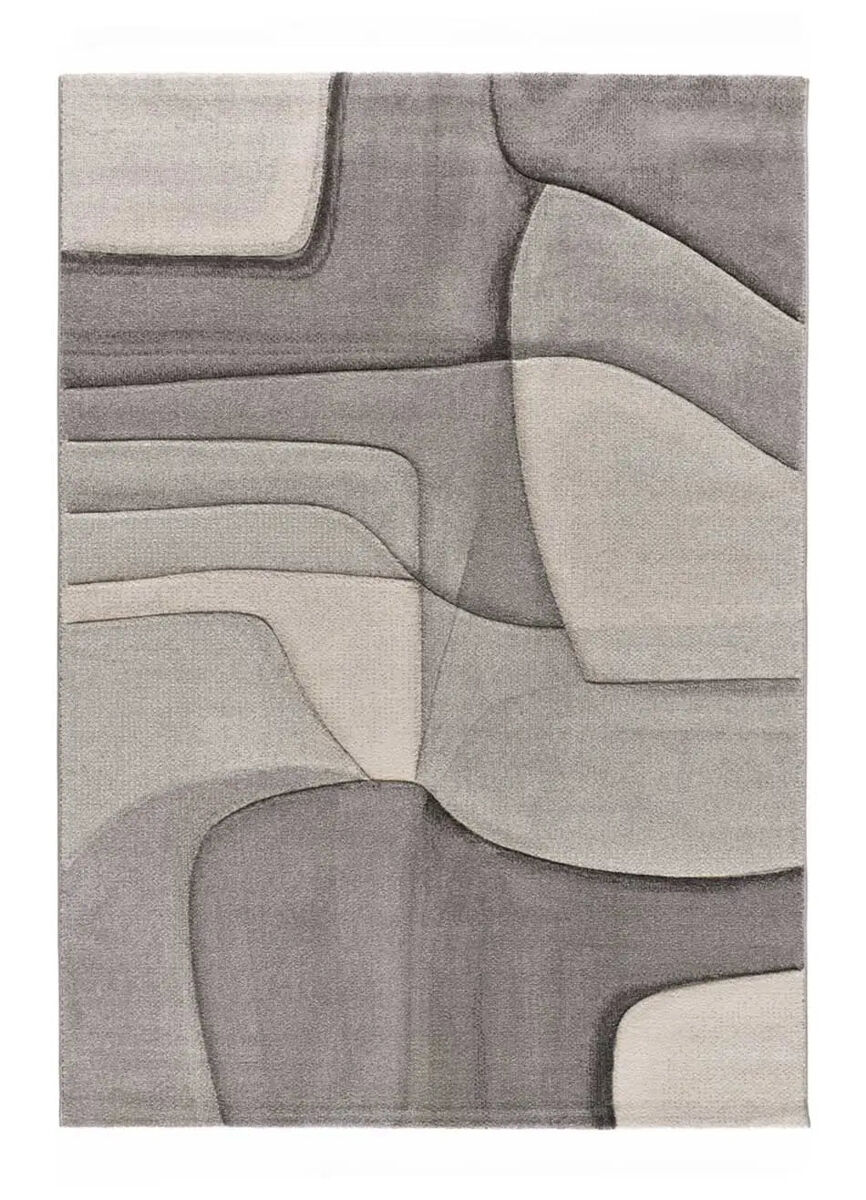 Alfombra abstracta gris medel, 160x230 cm - atticgo
