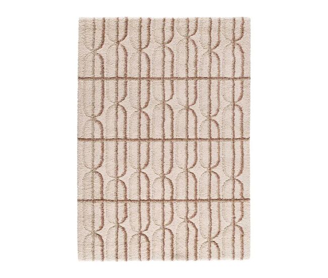 Alfombra shaggy escandinava crema / rosa ember, 80x150 cm - atticgo