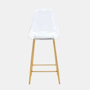 Bancos de bar, 4 unidades - Design moderno transparente com estrutura metálica - Dourado
