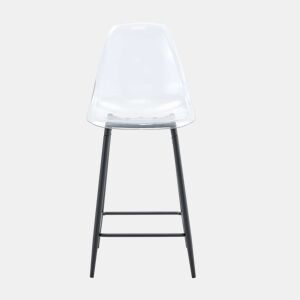 Bancos de bar, 2 unidades - Design moderno transparente com estrutura metálica - Preto