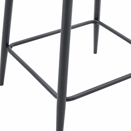 Bancos de bar, 2 unidades - Design moderno transparente com estrutura metálica - Preto