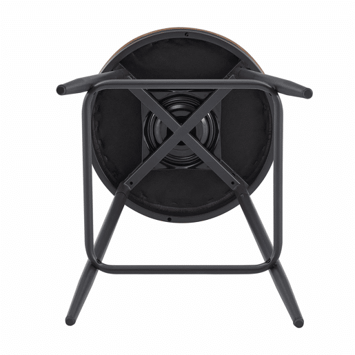 Banco de bar 43,2 x 39 x 96 cm - Estilo Windsor industrial com assento almofadado para cozinha, bar e restaurante - Castanho Banco de bar 43,2 x 39 x 96 cm - Estilo Windsor industrial com assento almofadado para cozinha, bar e restaurante - Castanho