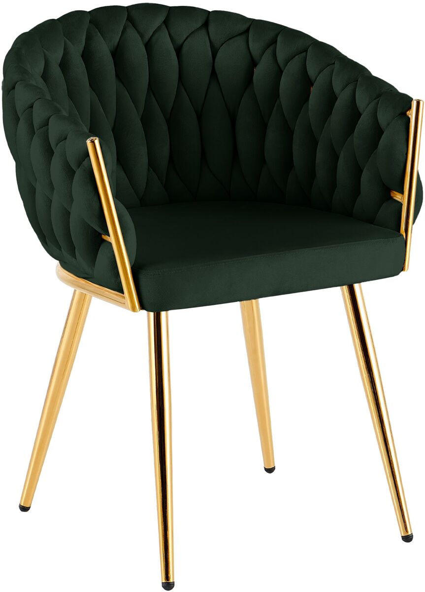 Silla de comedor molise terciopelo dorado verde 57x58x80 cm