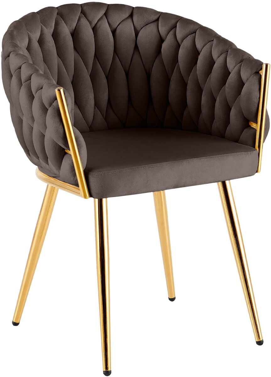 silla de comedor molise terciopelo dorado marron 57x58x80 cm