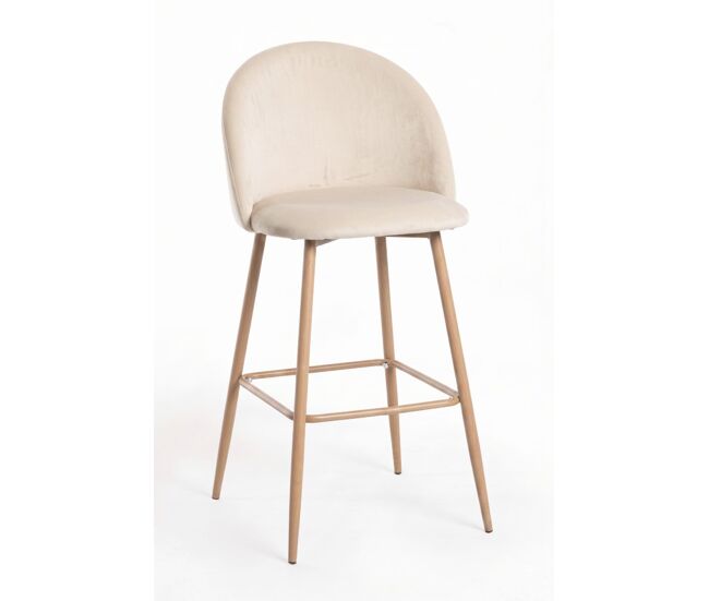 Pack 4 taburetes vint terciopelo - beige