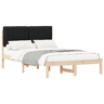 Estrutura de Cama de casal moderno com Cabeceira Estofada Preto 120 x 190 cm