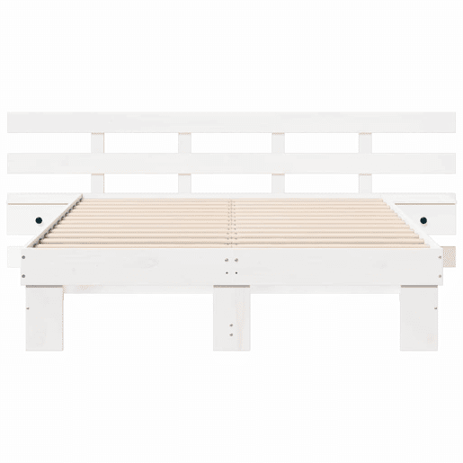 Estrutura da Cama de casal simple com cabeceira Branco 120 x 190 cm