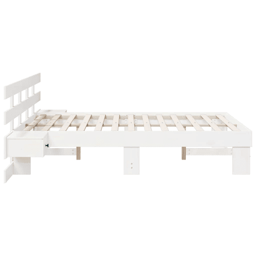 Estrutura da Cama de casal simple com cabeceira Branco 120 x 190 cm