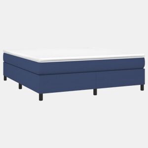 Estrutura de Cama de casal moderno com molas 160x200 cm tecido azul