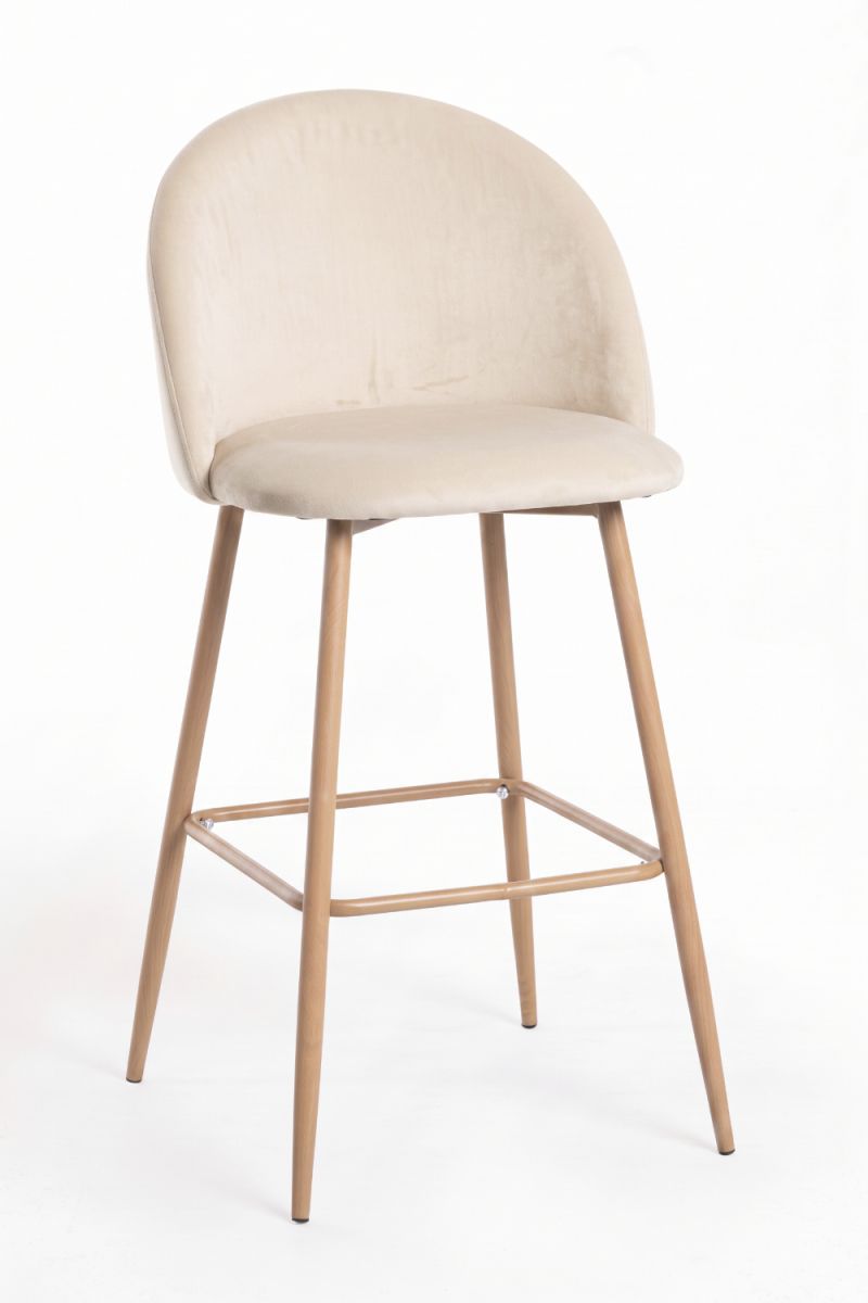 Pack 6 taburetes vint terciopelo - beige