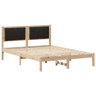 Estrutura de Cama de casal moderno com Cabeceira Estofada Preto 120 x 190 cm