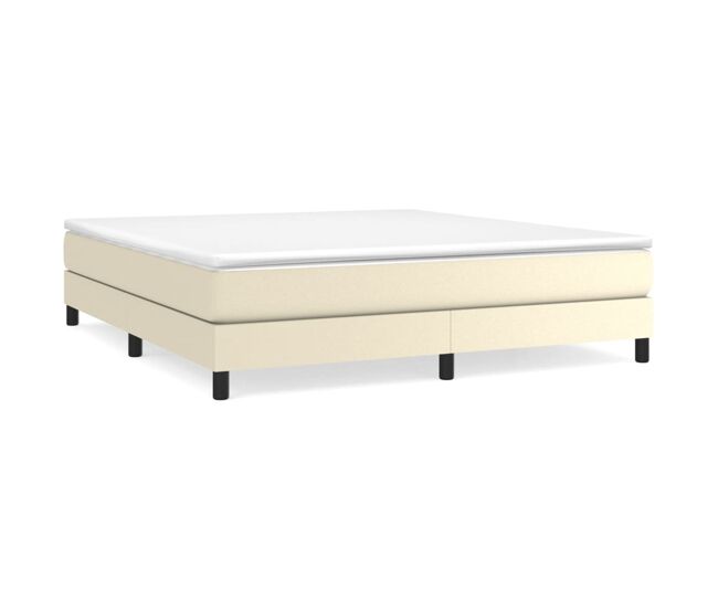 Estructura de cama doble matrimonial - con somier cuero sintético crema 160x200 cm