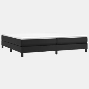 Estrutura de Cama de casal moderno com molas 200x200 cm couro artificial preto