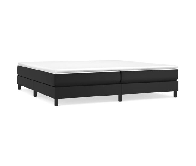 Estructura de cama doble matrimonial - con somier cuero sintético negro 200x200 cm
