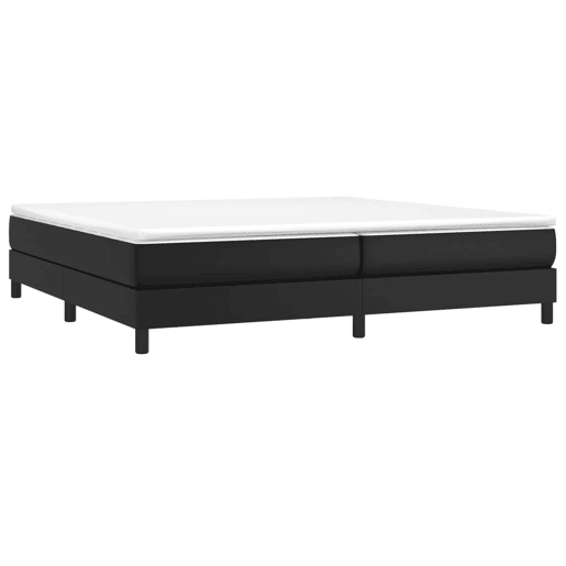 Estrutura de Cama de casal moderno com molas 200x200 cm couro artificial preto Estrutura de Cama de casal moderno com molas 200x200 cm couro artificial preto