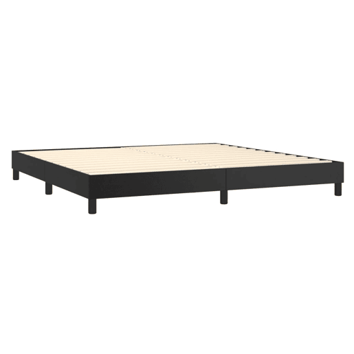 Estrutura de Cama de casal moderno com molas 200x200 cm couro artificial preto Estrutura de Cama de casal moderno com molas 200x200 cm couro artificial preto