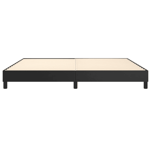 Estrutura de Cama de casal moderno com molas 200x200 cm couro artificial preto Estrutura de Cama de casal moderno com molas 200x200 cm couro artificial preto