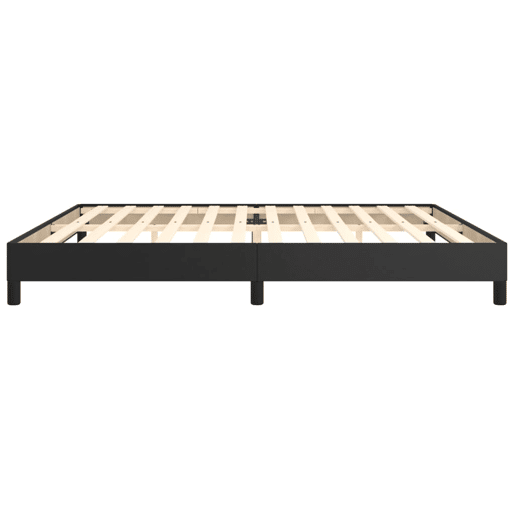 Estrutura de Cama de casal moderno com molas 200x200 cm couro artificial preto Estrutura de Cama de casal moderno com molas 200x200 cm couro artificial preto