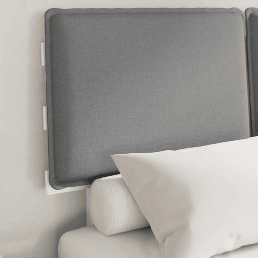 Estrutura de Cama de casal moderno com Cabeceira Estofada Cinzento-claro Estrutura de Cama de casal moderno com Cabeceira Estofada Cinzento-claro
