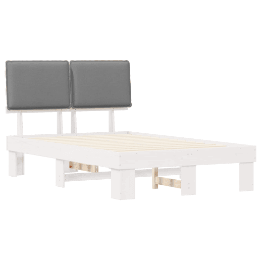 Estrutura de Cama de casal moderno com Cabeceira Estofada Cinzento-claro Estrutura de Cama de casal moderno com Cabeceira Estofada Cinzento-claro