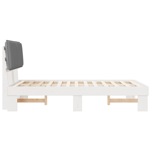 Estrutura de Cama de casal moderno com Cabeceira Estofada Cinzento-claro Estrutura de Cama de casal moderno com Cabeceira Estofada Cinzento-claro