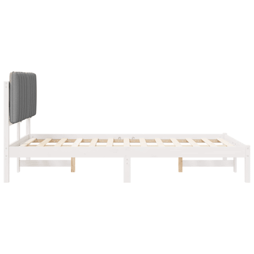 Estrutura de Cama de casal moderno com Cabeceira Estofada Cinzento-claro Estrutura de Cama de casal moderno com Cabeceira Estofada Cinzento-claro