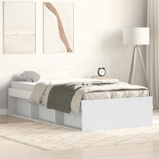 Estrutura de cama de solteiro - 100x200 cm branco Estrutura de cama de solteiro - 100x200 cm branco