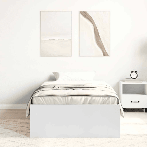 Estrutura de cama de solteiro - 100x200 cm branco Estrutura de cama de solteiro - 100x200 cm branco