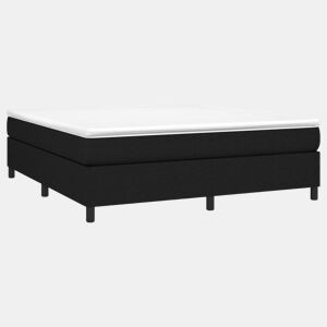 Estrutura de Cama de casal moderno com molas 160x200 cm tecido preto