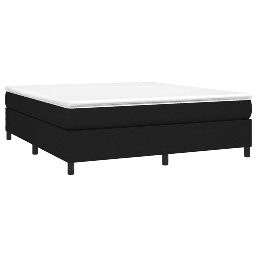 Estrutura de Cama de casal moderno com molas 160x200 cm tecido preto Estrutura de Cama de casal moderno com molas 160x200 cm tecido preto