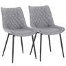 Conjunto de 2 cadeiras de jantar - estofadas, cadeira auxiliar, estilo moderno - Cinza